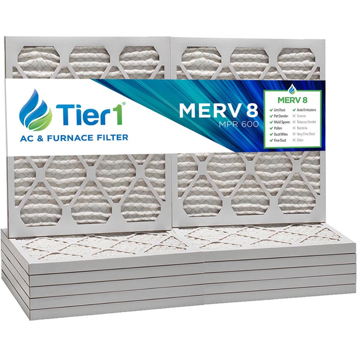 20x30x1 Merv 8 Universal Air Filter By Tier1 (6-Pack) - DiscountFilterStore.com