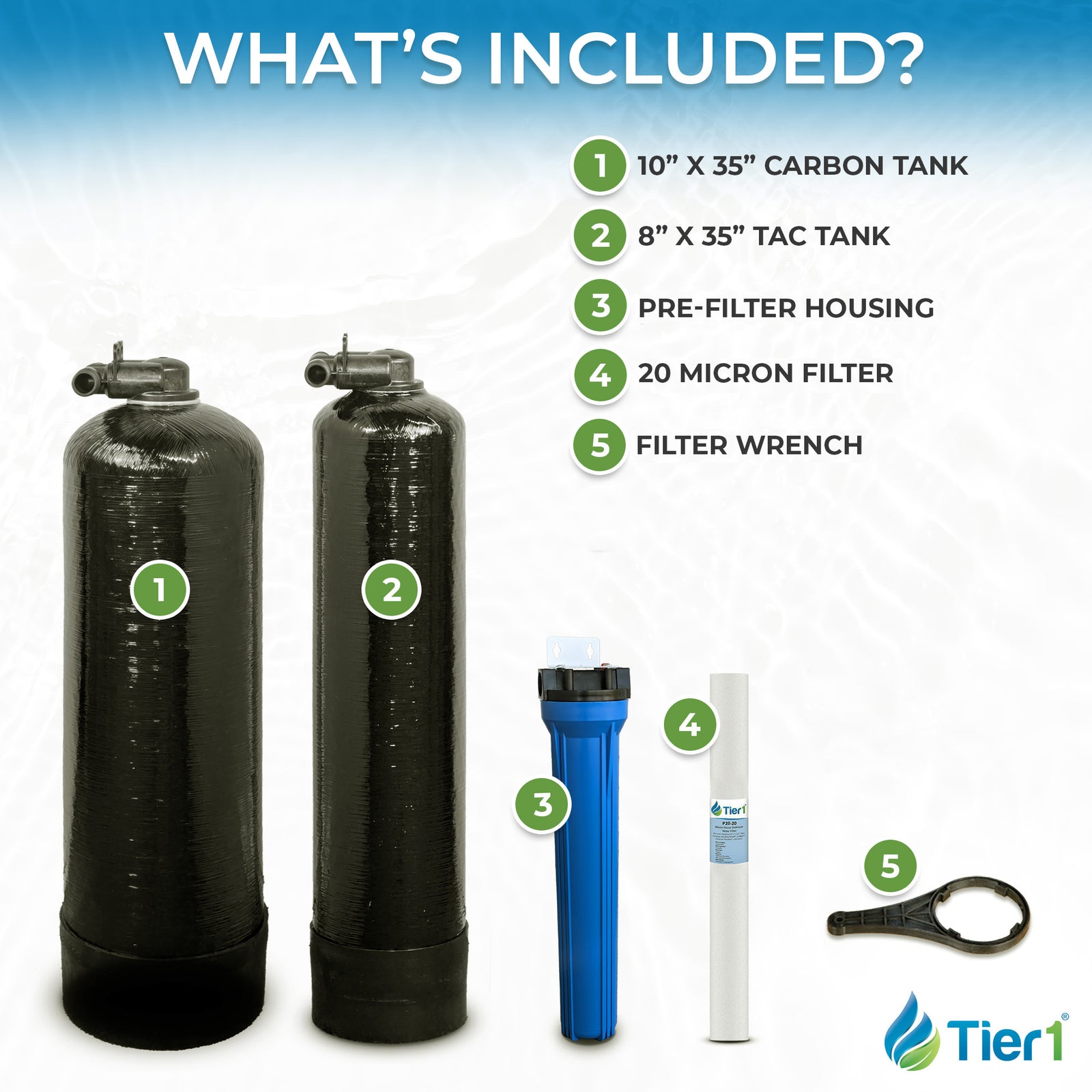 Tier1 Salt-Free Conditioner Bundle with Chlorine Filtration - TAC Scale Prevention plus 600,000 Gallons of Clean, Fresh Water