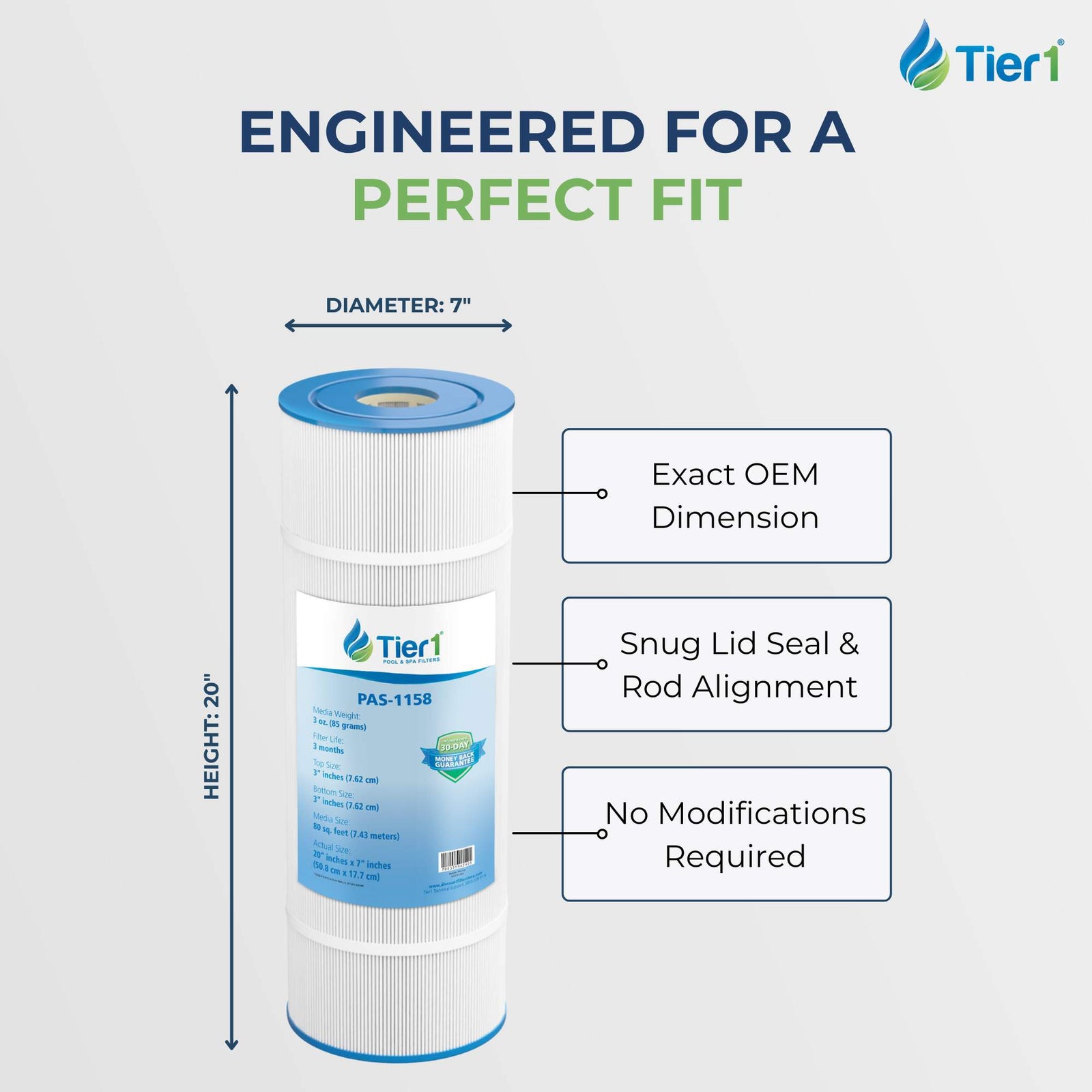 Tier1 Pool Filter for Clean & Clear Plus 320 -Washable Trilobal Dirt-Lock Pleats