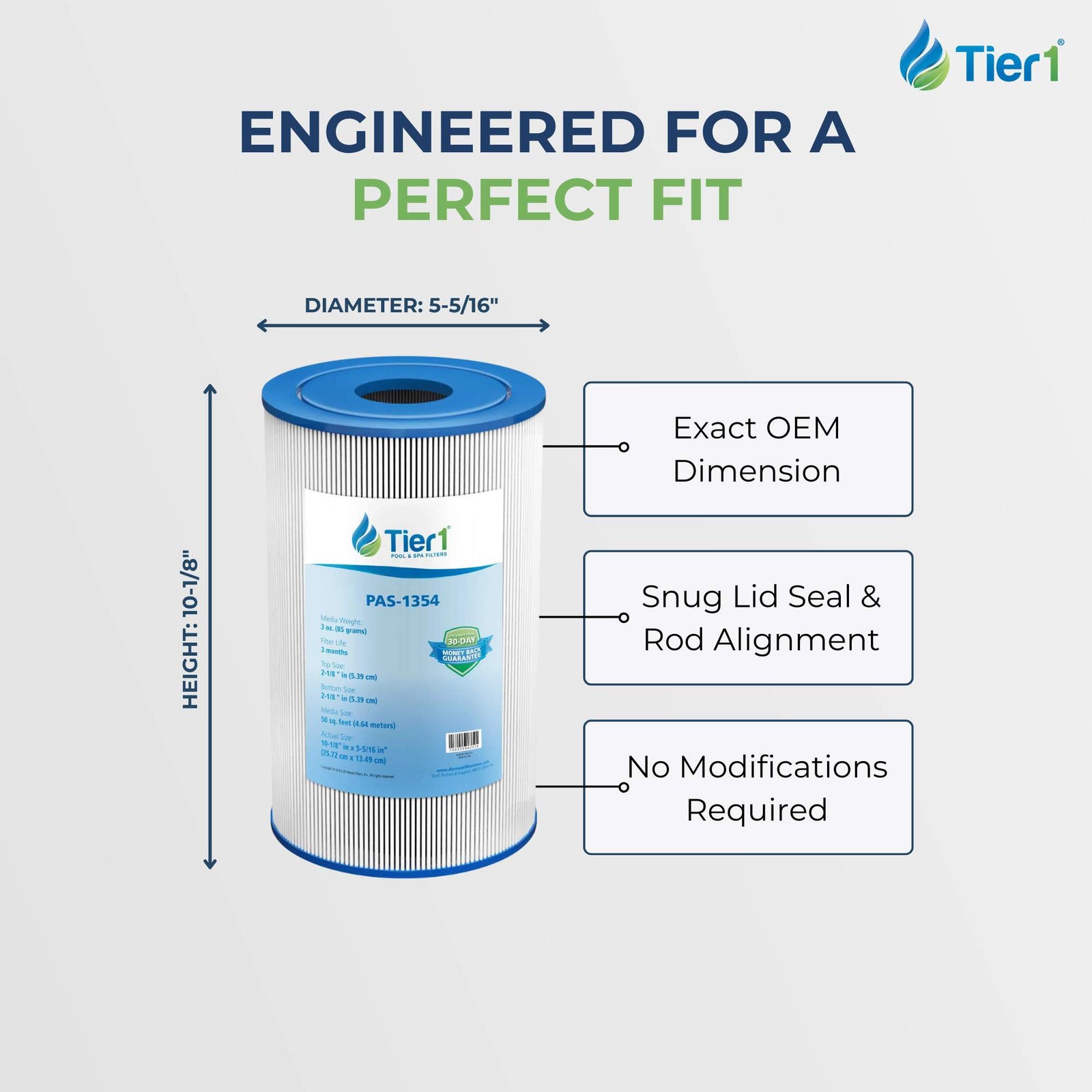 Tier1 Pool Filter for Pentair PLBS50 Filter -Washable Trilobal Dirt-Lock Pleats