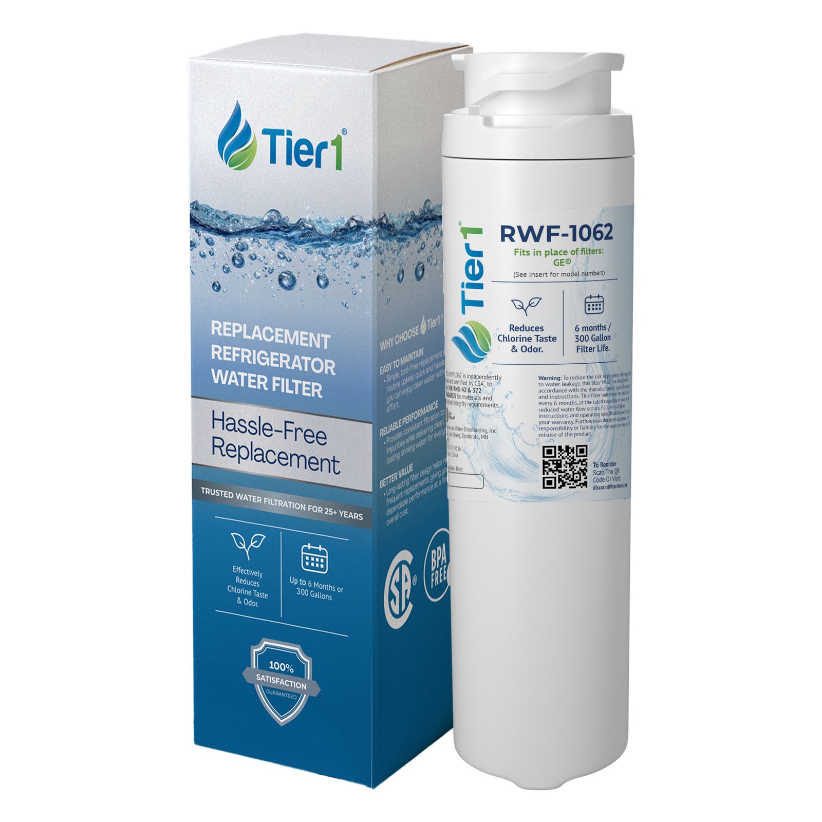 MSWF GE Comparable SmartWater Filter Replacement By Tier1