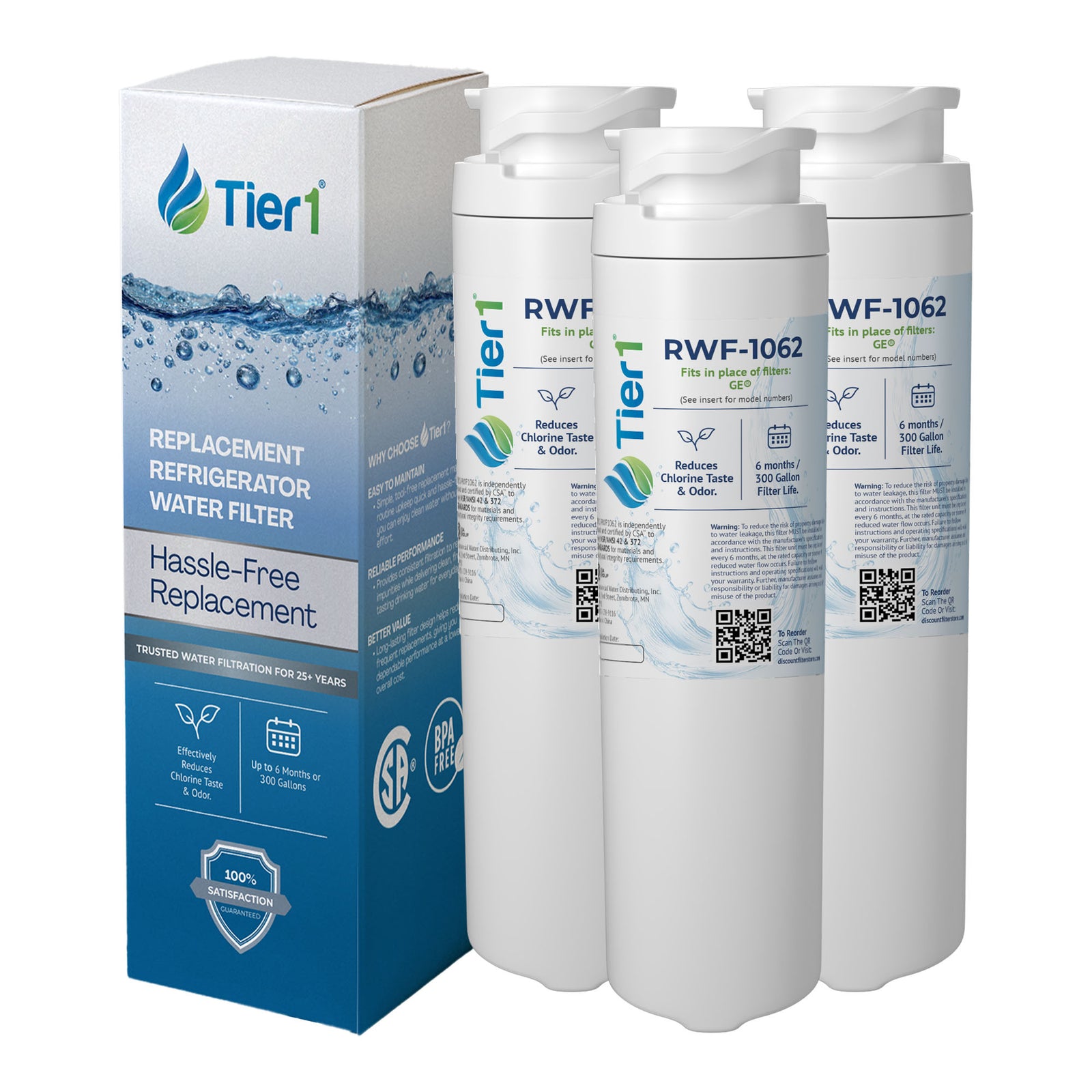 MSWF GE Comparable SmartWater Filter Replacement By Tier1