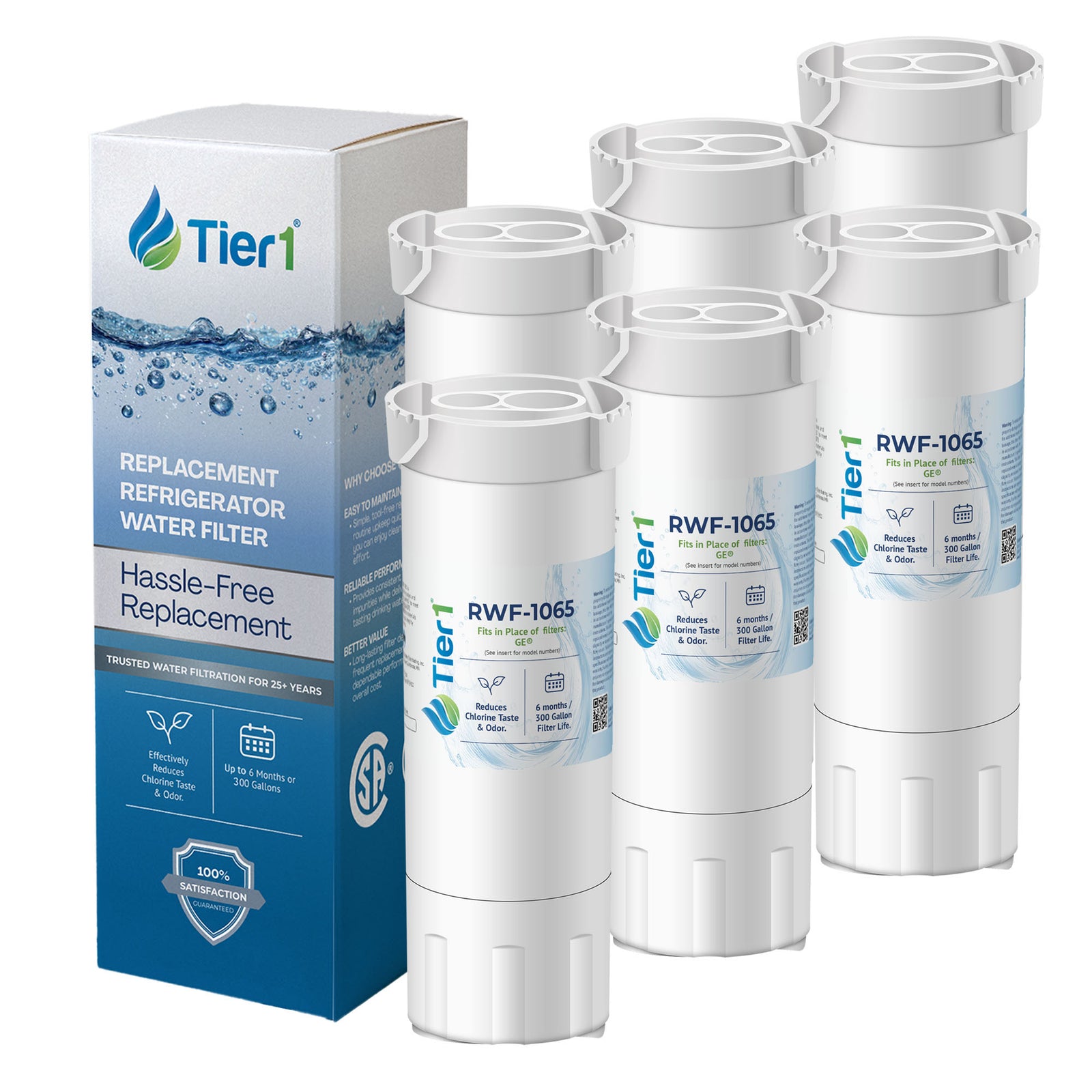 XWF GE Comparable Refrigerator Water Filter By Tier1 (No Chip)