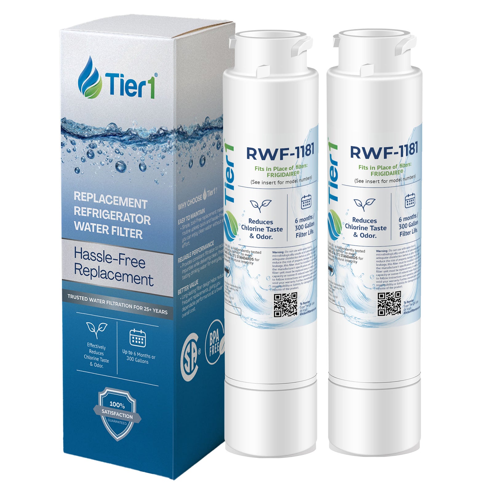 Frigidaire EPTWFU01 PureSource Ultra II Refrigerator Water Filter Comparable by Tier1