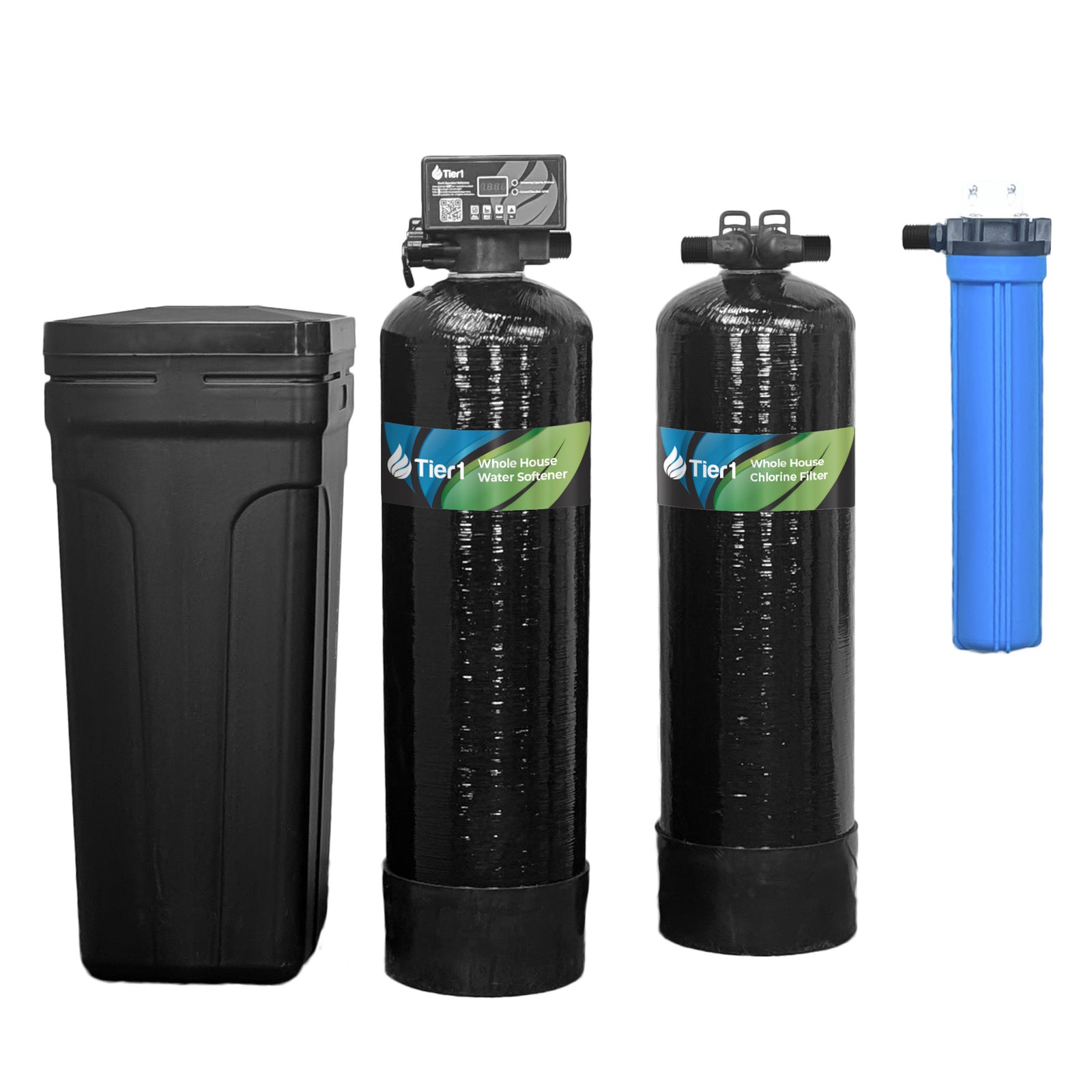 Tier1 32,000 Grain Water Softener & Chlorine Reduction Bundle - Water Softener plus 600,000 Gallons of Clean, Fresh Water