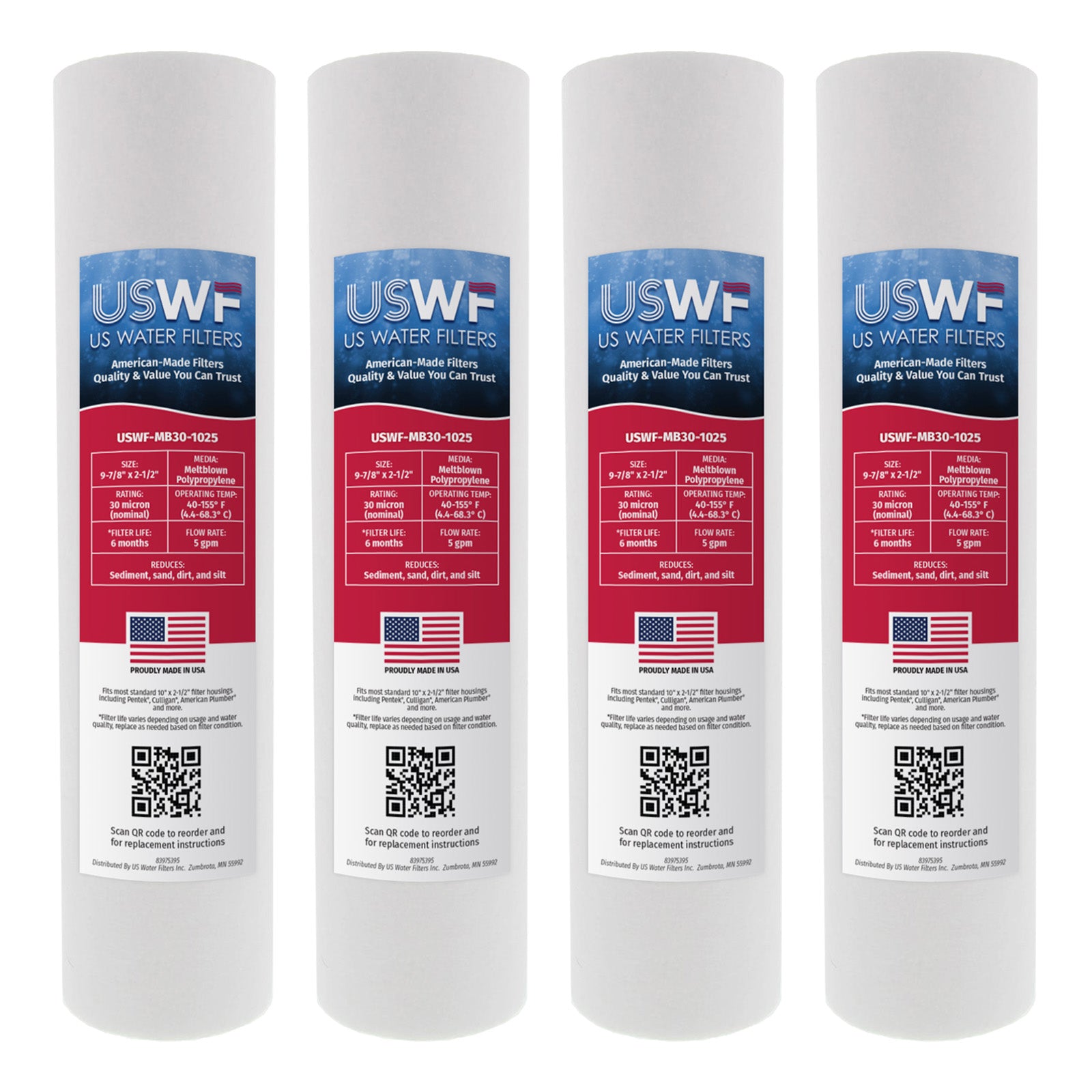 USWF 30 Micron 10"x2.5" Melt Blown Sediment Filter - DiscountFilterStore.com