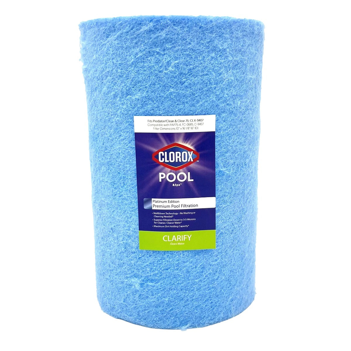 16-1/8 X 10 Clorox Platinum Edition Premium Pool Filter | Replacement for Predator 75, Pentair Clean & Clear 75, Unicel C-9407, Pleatco PAP75-4, Filbur FC-0685 - DiscountFilterStore.com