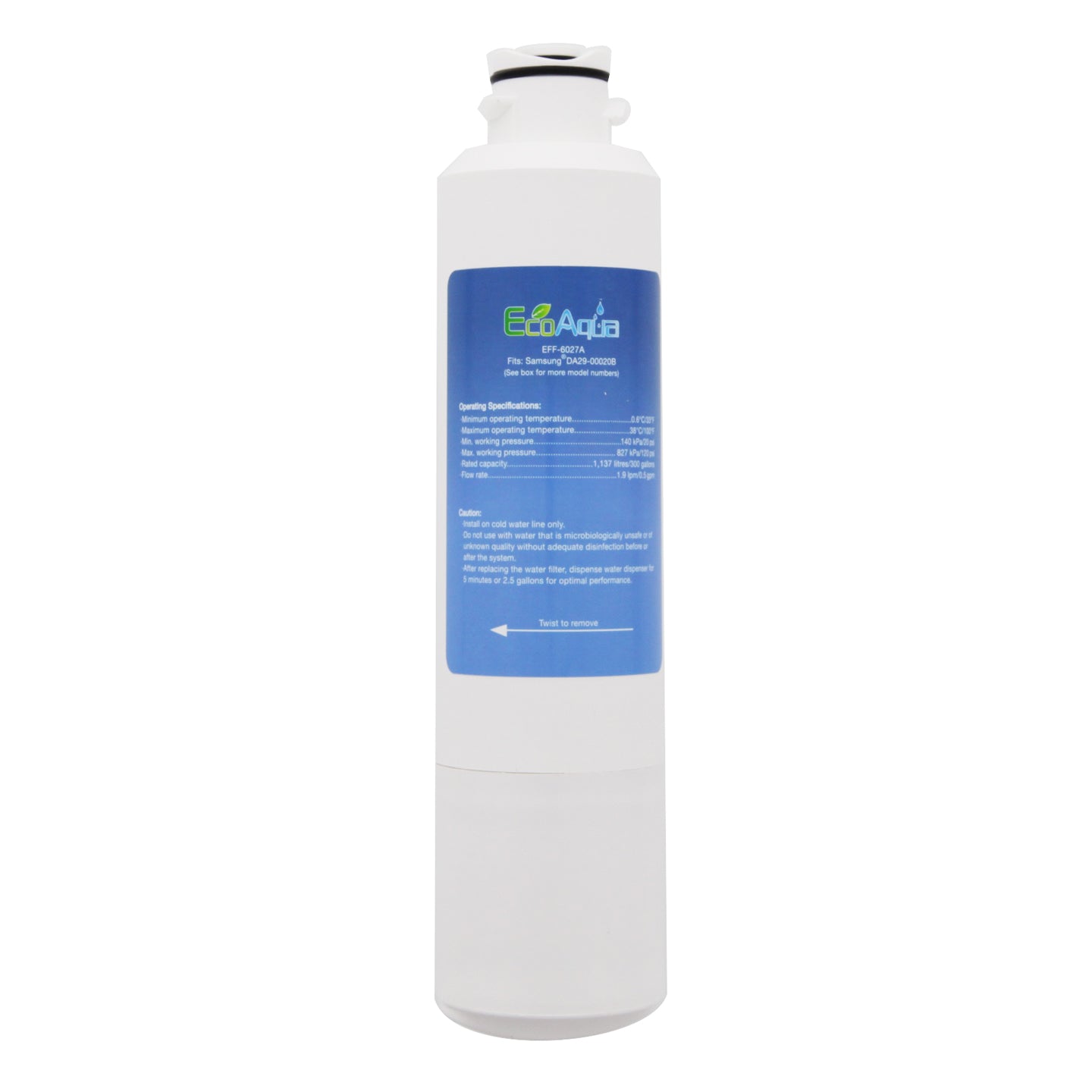 Samsung DA29-0002B/DA29-00020AB Comparable Refrigerator Filter by EcoAqua (EFF-6027A)