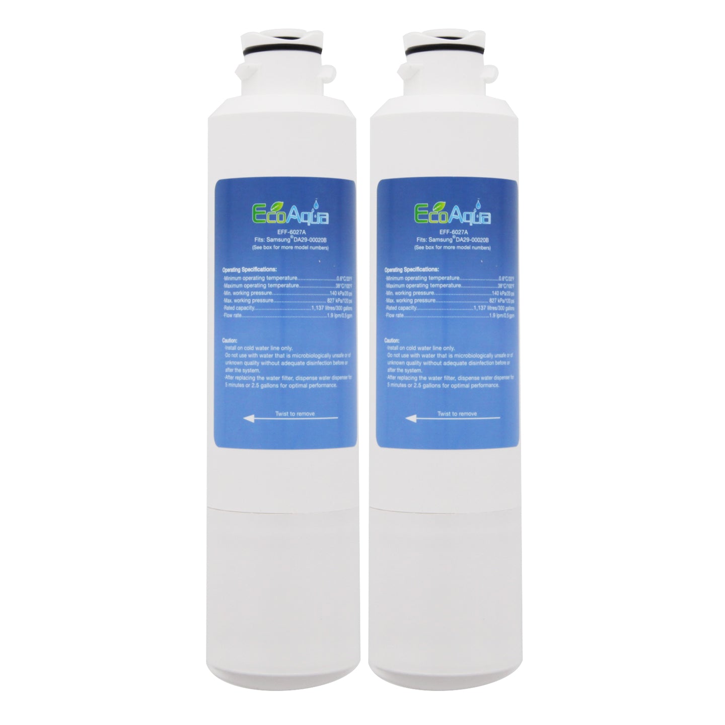 Samsung DA29-0002B/DA29-00020AB Comparable Refrigerator Filter by EcoAqua (EFF-6027A)