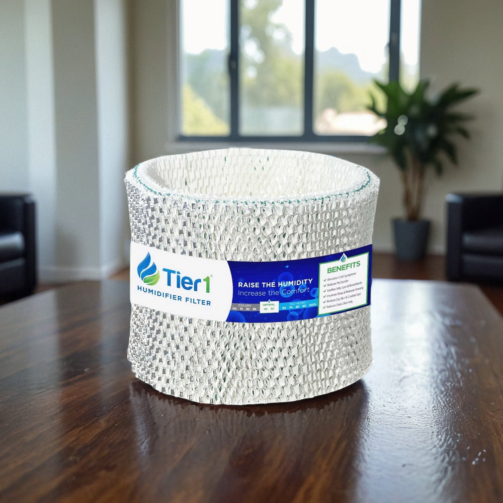 Tier 1 humidifier filter kept on the table in an empty room