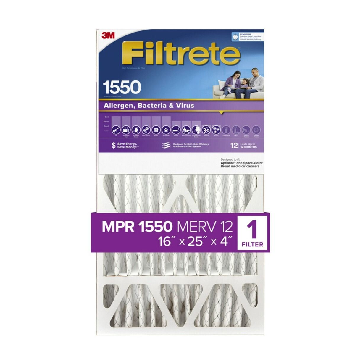 3M Filtrete 1550 Allergen Reduction Air Filters - 16x25x4 - Air Filters - 63.99 - DiscountFilterStore.com