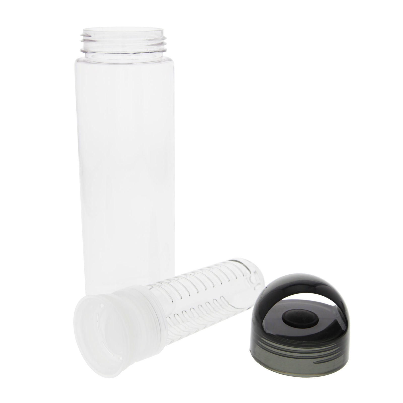 Clear Infusion Water Bottle with Black Top by Tier1 (23 oz) - DiscountFilterStore.com