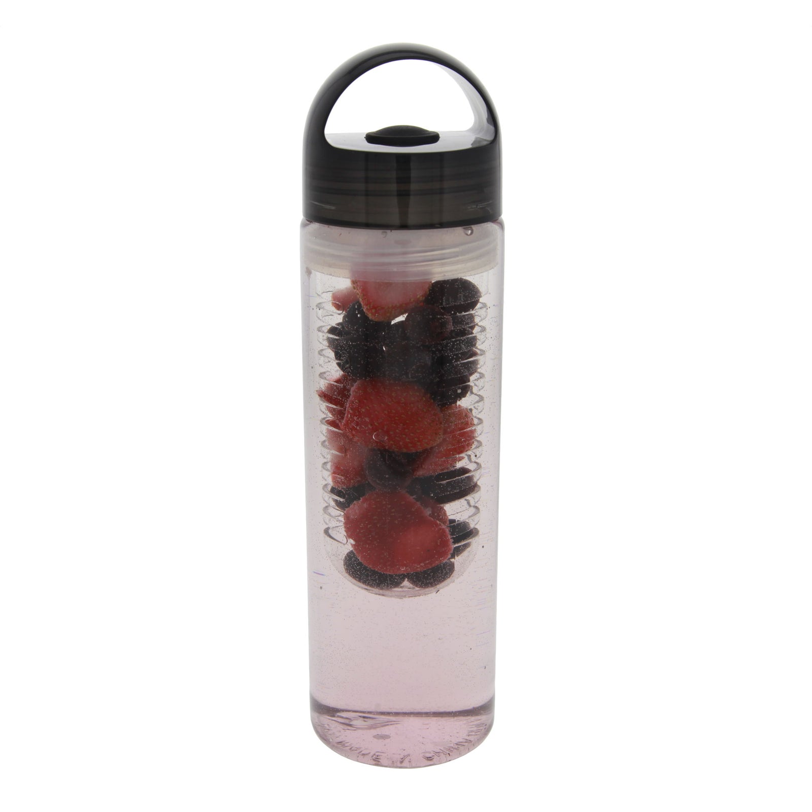 Clear Infusion Water Bottle with Black Top by Tier1 (23 oz) - DiscountFilterStore.com