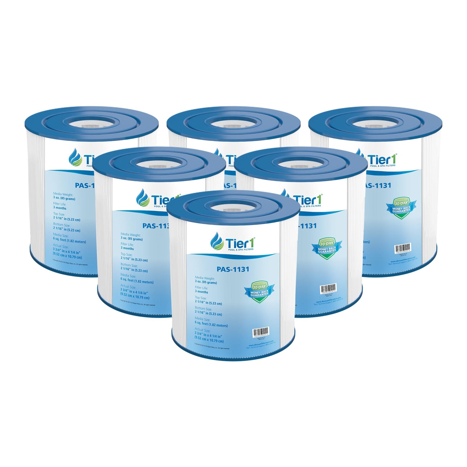 Tier1 Pool Filter for Size 1 (2-Pack) -Washable Trilobal Dirt-Lock Pleats