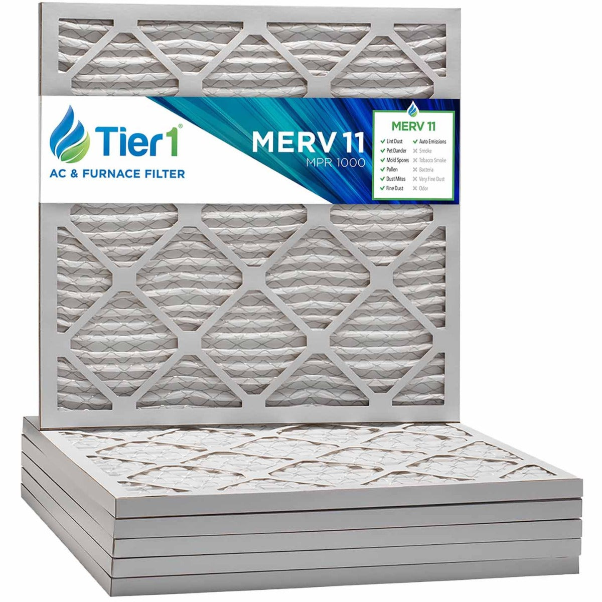10x10x1 Merv 11 Universal Air Filter By Tier1 (6-Pack) - DiscountFilterStore.com