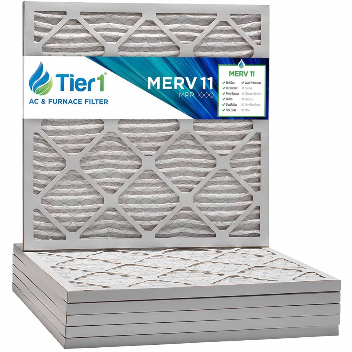 16x16x1 Merv 11 Universal Air Filter By Tier1 (6-Pack) - Air Filters - 68.01 - DiscountFilterStore.com