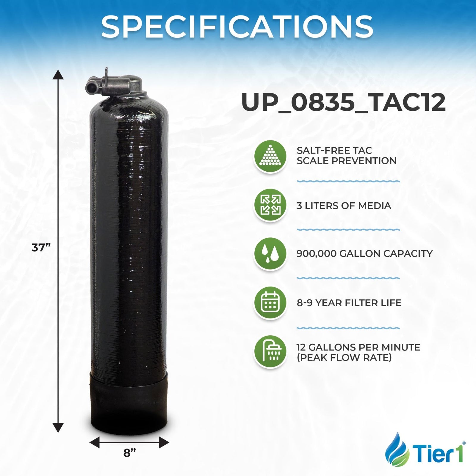Salt-Free Whole House Water Conditioner - 12 GPM TAC Scale Prevention System for Clean, Healthy Water - DiscountFilterStore.com