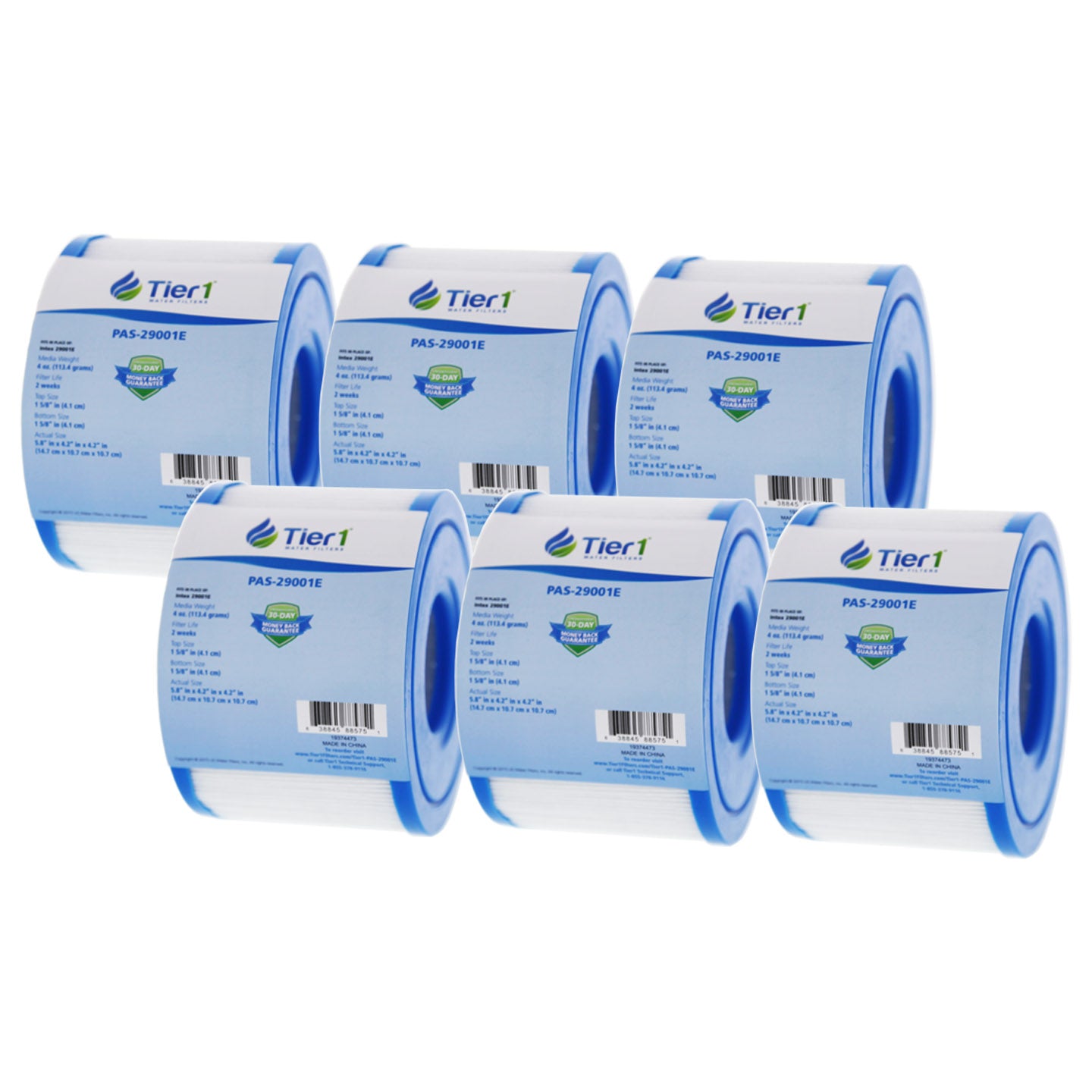 Tier1 Pool Filter (6-Pack) for Intex 29001E -Washable Trilobal Dirt-Lock Pleats - Pool and Spa Filters - 29.38 - DiscountFilterStore.com