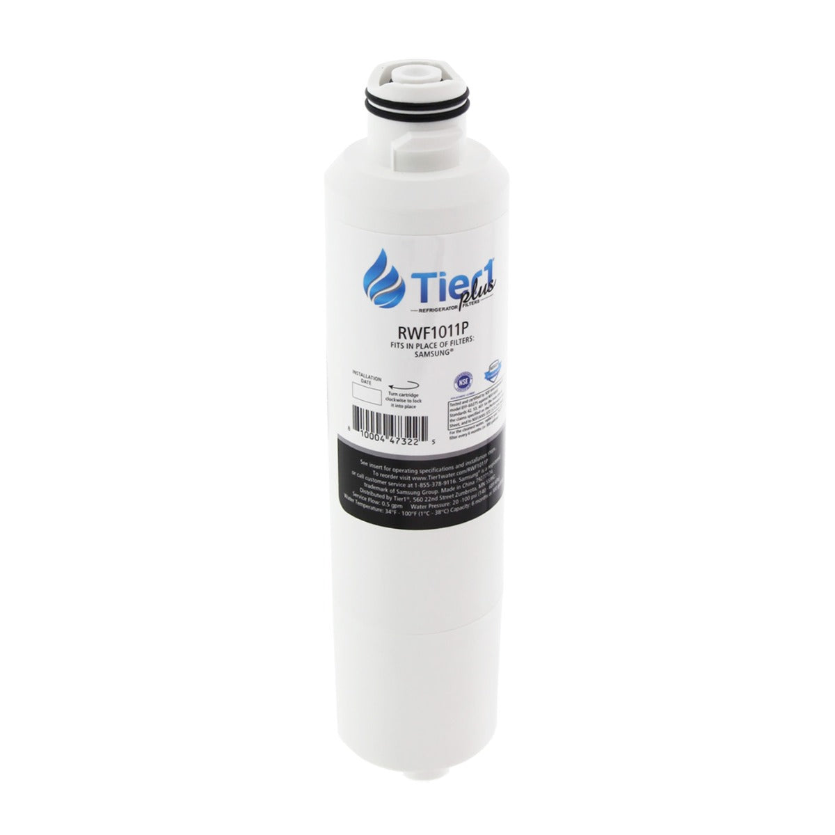 DA29-00020B Samsung Comparable Lead and Mercury Reducing Refrigerator Water Filter By Tier1 Plus Filter Front - DiscountFilterStore.com