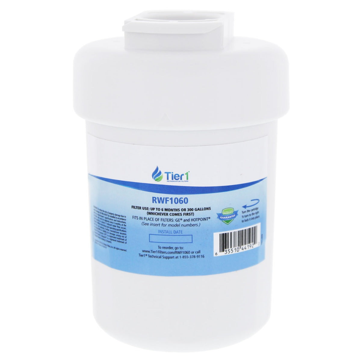 MWF GE SmartWater Refrigerator Water Filter Replacement by Tier1 Filter Front - DiscountFilterStore.com