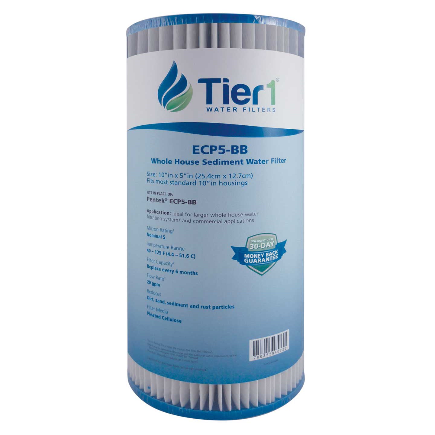 ECP5-BB Pentek Comparable Whole House Sediment Water Filter by Tier1 - DiscountFilterStore.com
