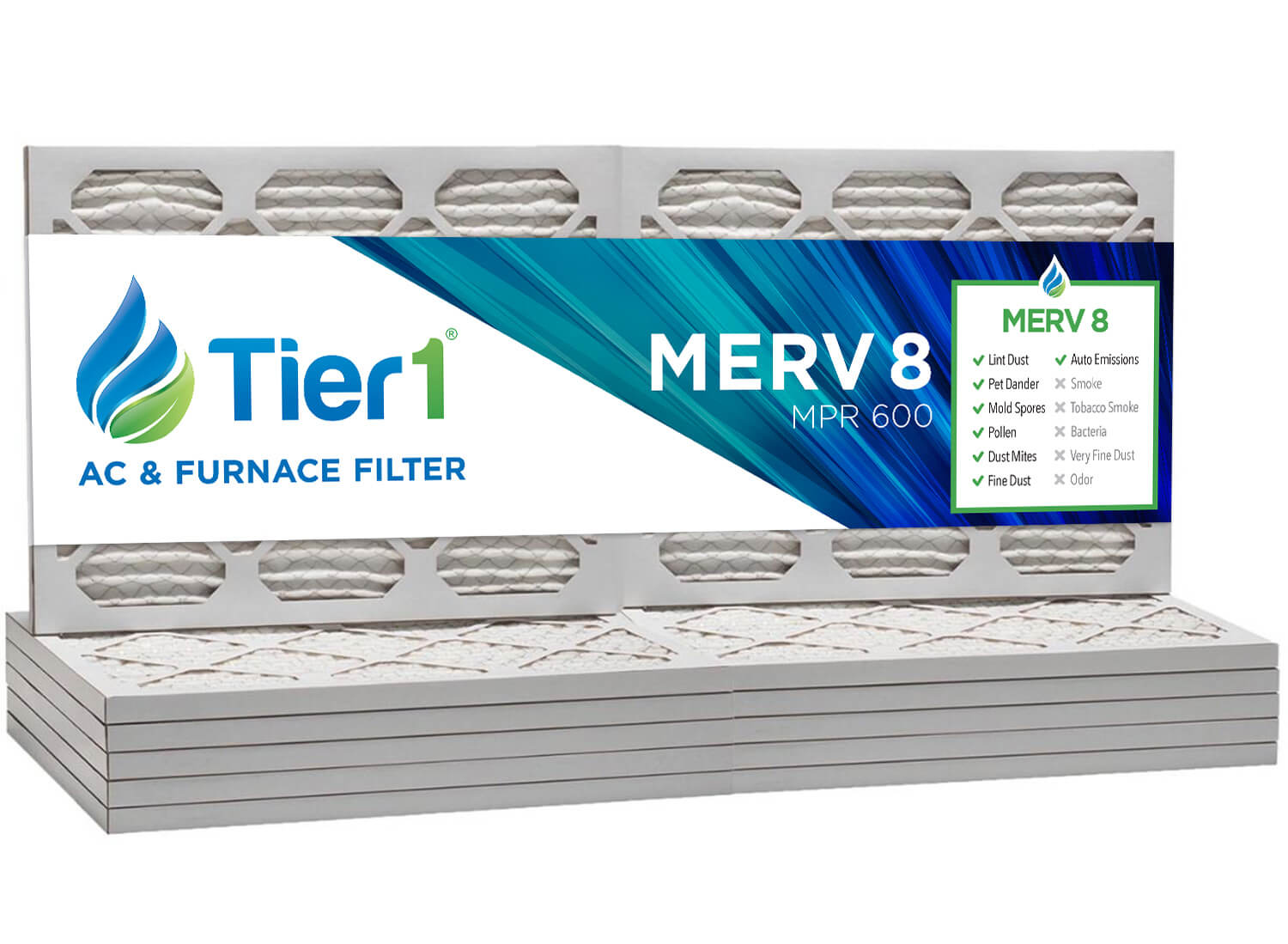 16x30x1 Merv 8 Universal Air Filter By Tier1 (6-Pack) - DiscountFilterStore.com