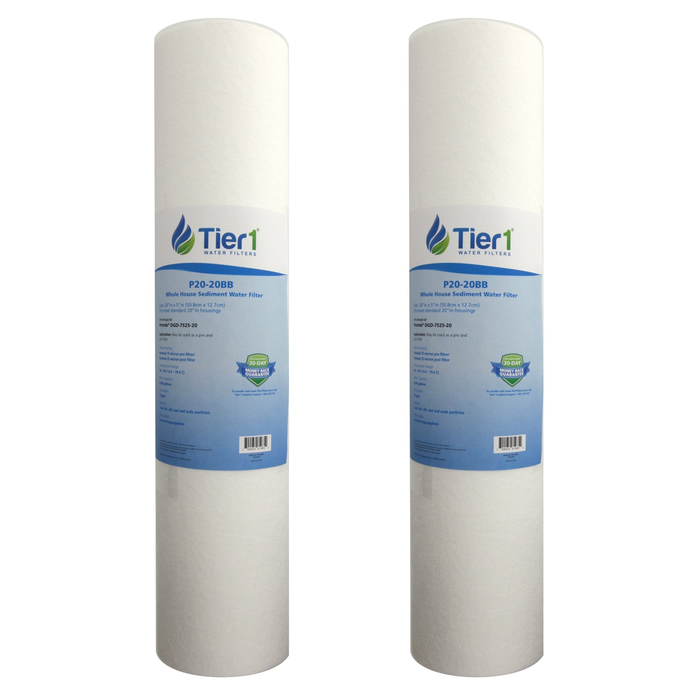 DGD-7525-20 Pentek Comparable Whole House Replacement Sediment Filter Cartridge by Tier1 - DiscountFilterStore.com