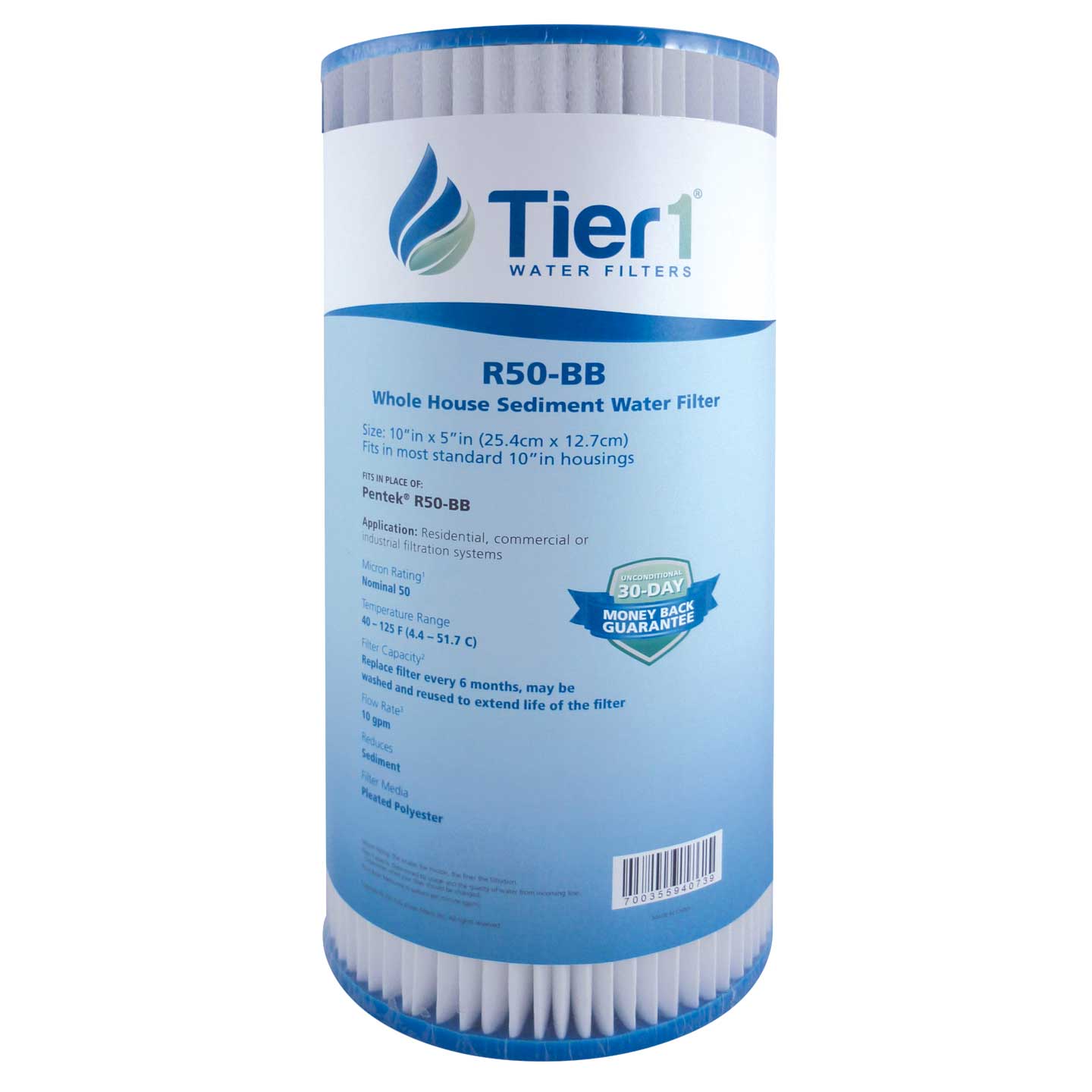 R50-BB Pentek Comparable Whole House Sediment Water Filter by Tier1 - DiscountFilterStore.com