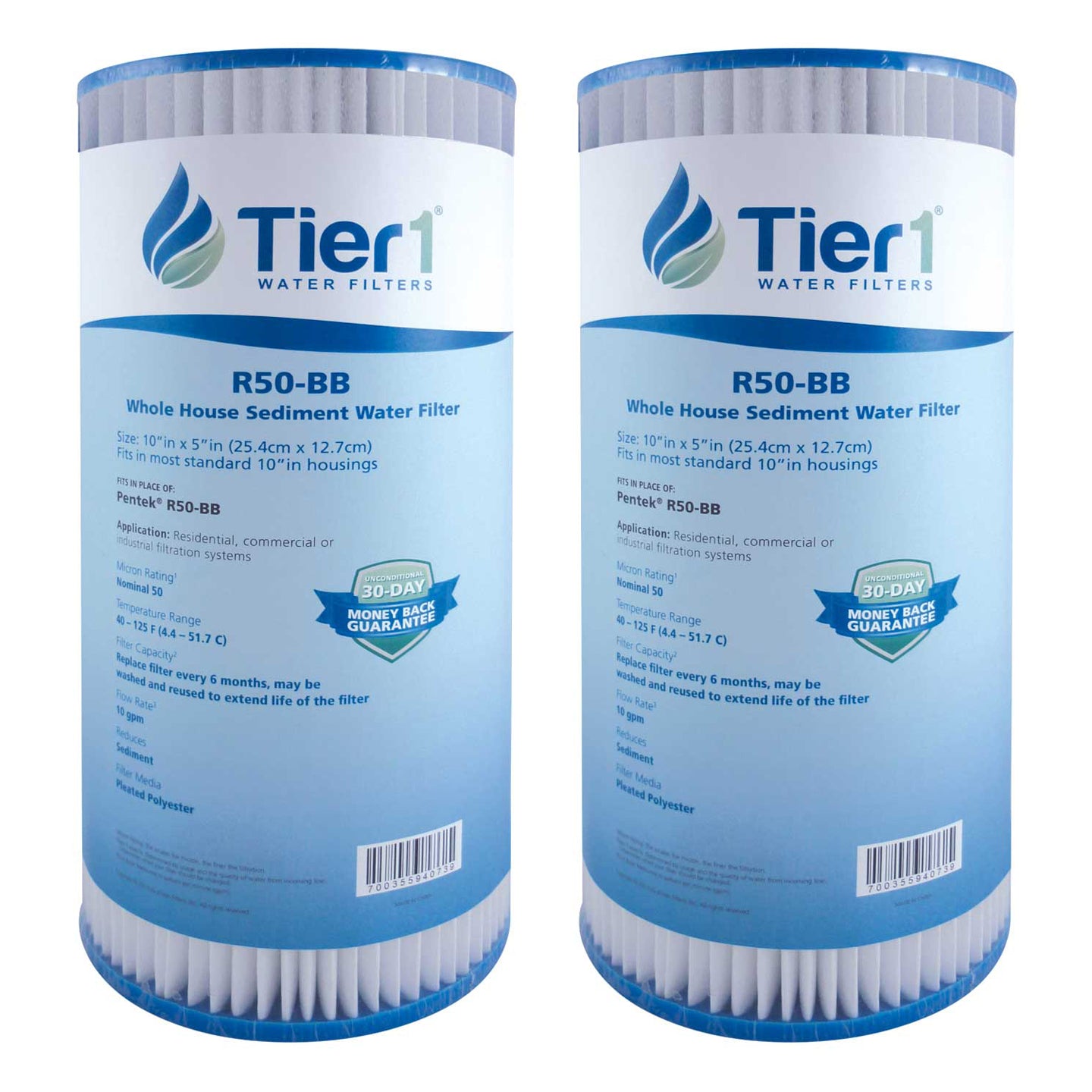 R50-BB Pentek Comparable Whole House Sediment Water Filter by Tier1 - DiscountFilterStore.com