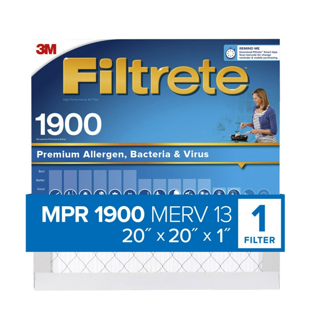 3M Filtrete 1900 Ultimate Allergen, Bacteria & Virus Air Filter - 20x20x1 - DiscountFilterStore.com