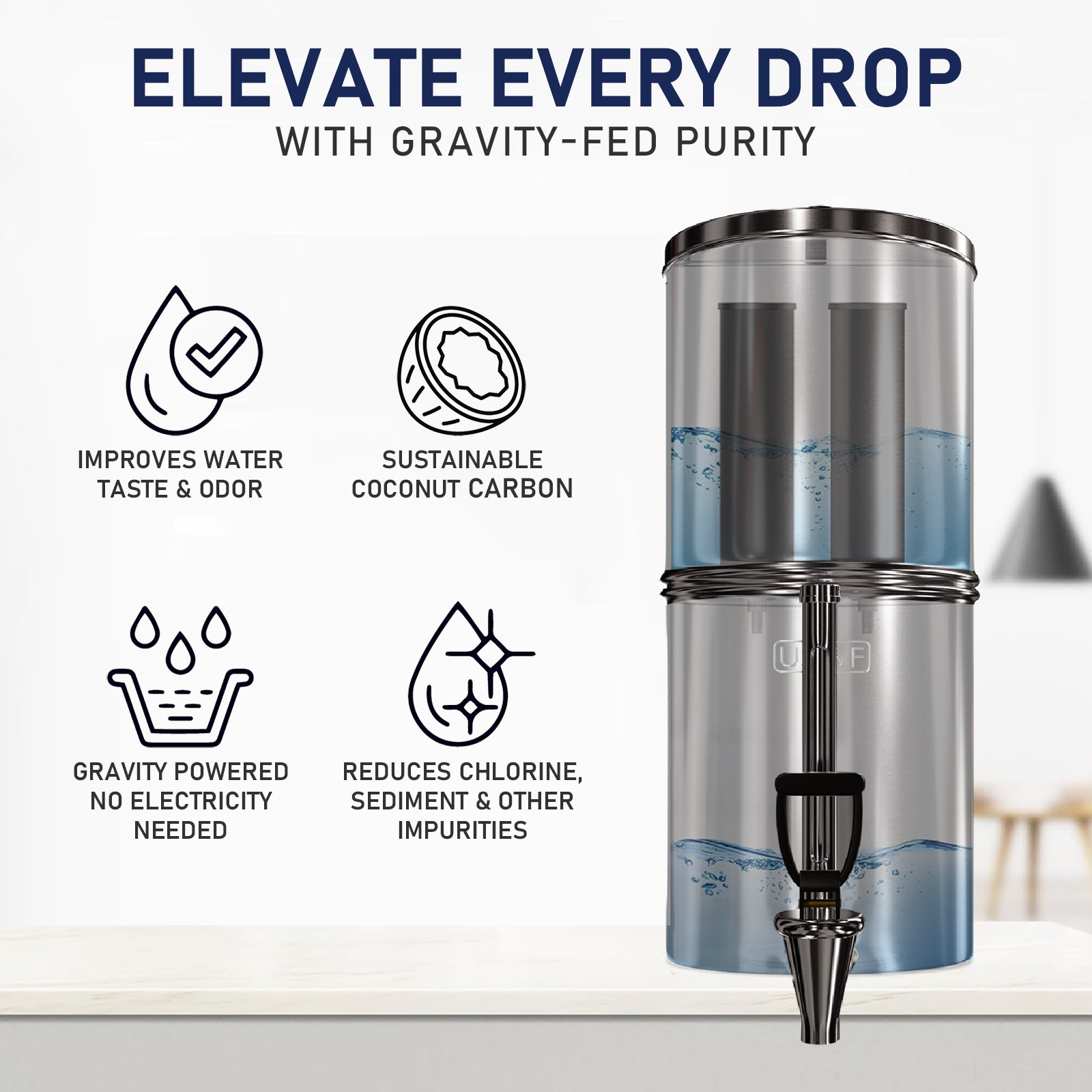 USWF Black Carbon Water Filtration Elements for Gravity Filter Systems (2-Pack) - DiscountFilterStore.com