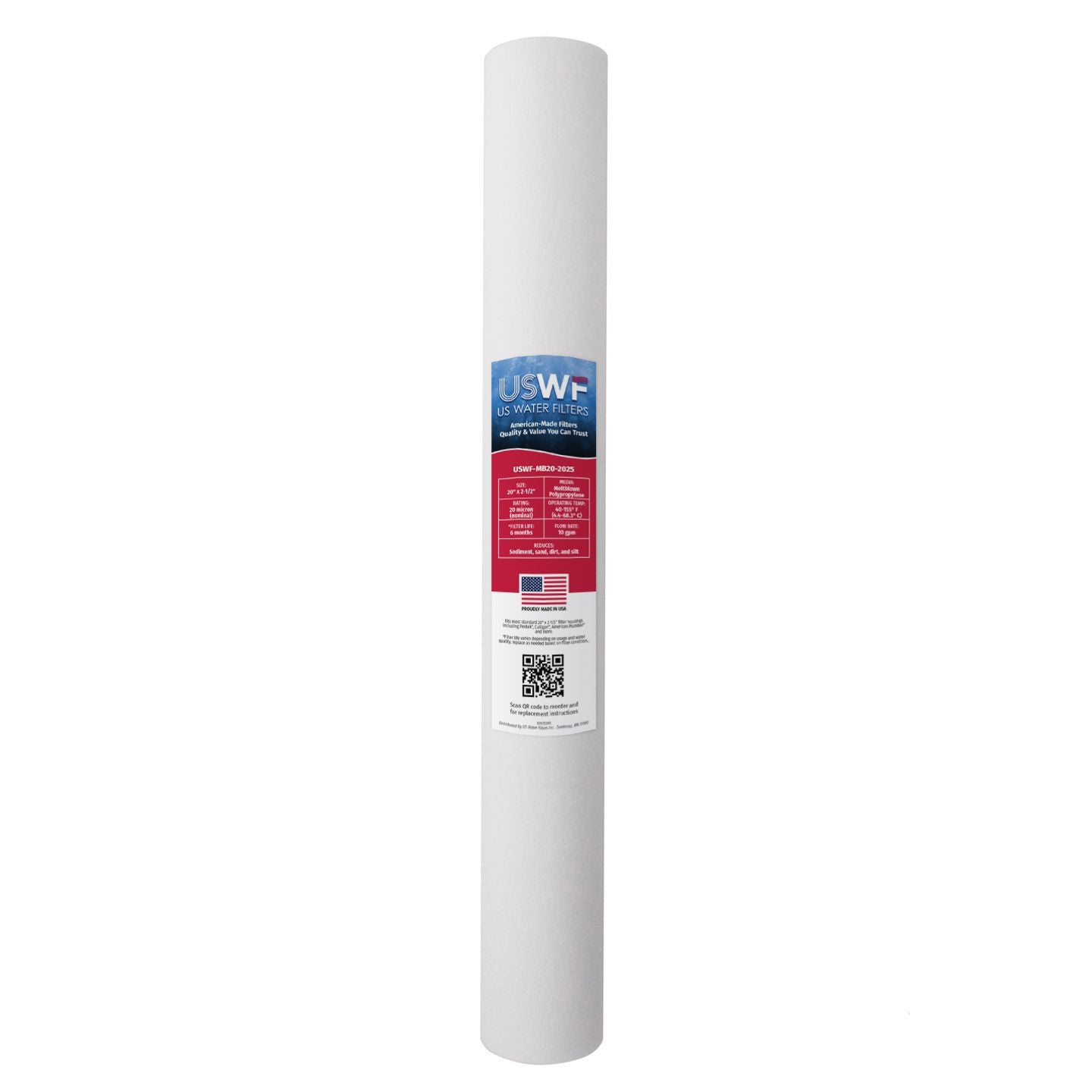 USWF 20 Micron 20"x2.5" Melt Blown Sediment Filter - DiscountFilterStore.com