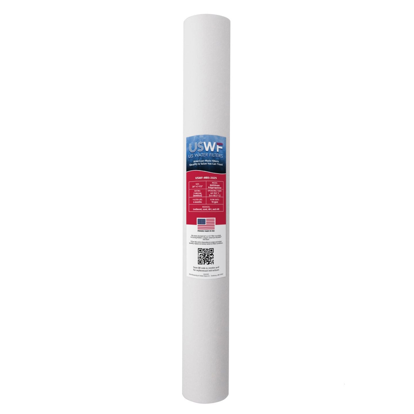 USWF 5 Micron 20"x2.5" Melt Blown Sediment Filter - DiscountFilterStore.com
