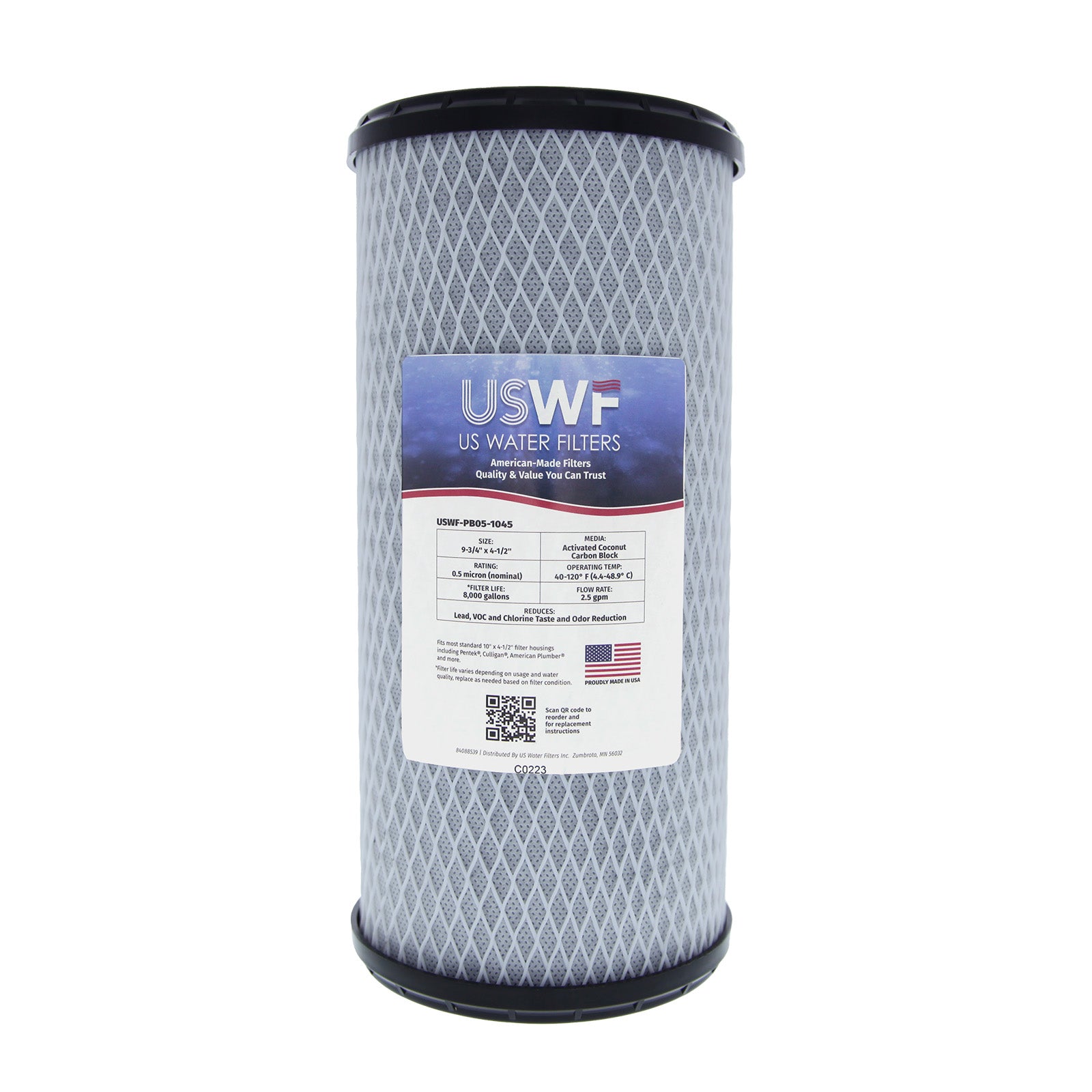 USWF Lead Dual 10" 2-Stage Filtration System, Sediment & 10" 0.5 Micron Lead Carbon Block filters, 3/4" Inlet/Outlet - Whole House Systems - 119.69 - DiscountFilterStore.com