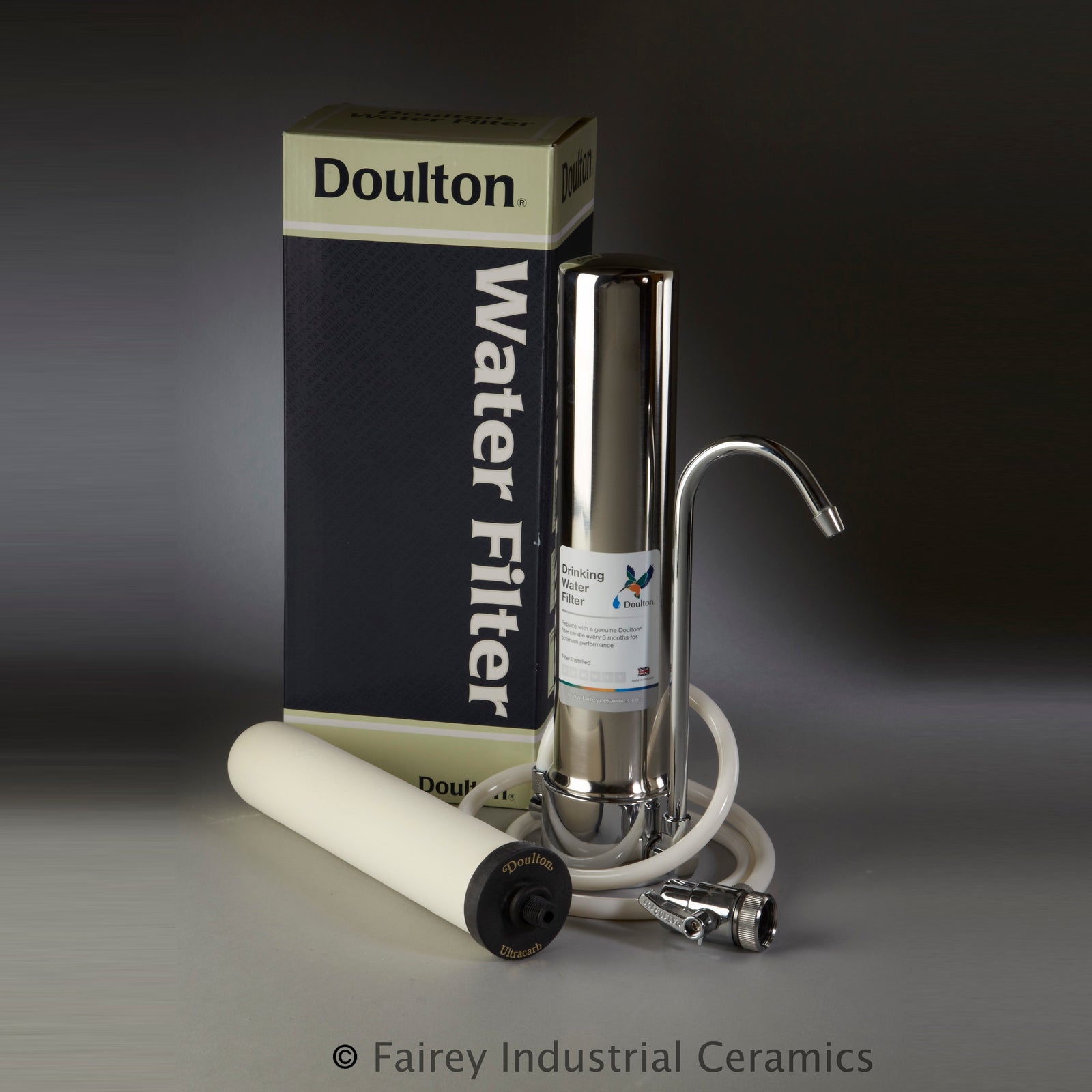 Doulton W9331208 HCS Countertop Water Filtration System With  UltraCarb SI Ceramic Candle Filter - DiscountFilterStore.com