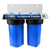 USWF 2-Stage 10" DoubleBig Blue Heavy Duty Whole House Filter Housing, 3/4" NPT Inlet/Outlet, Includes Mounting Bracket & Wrench - DiscountFilterStore.com