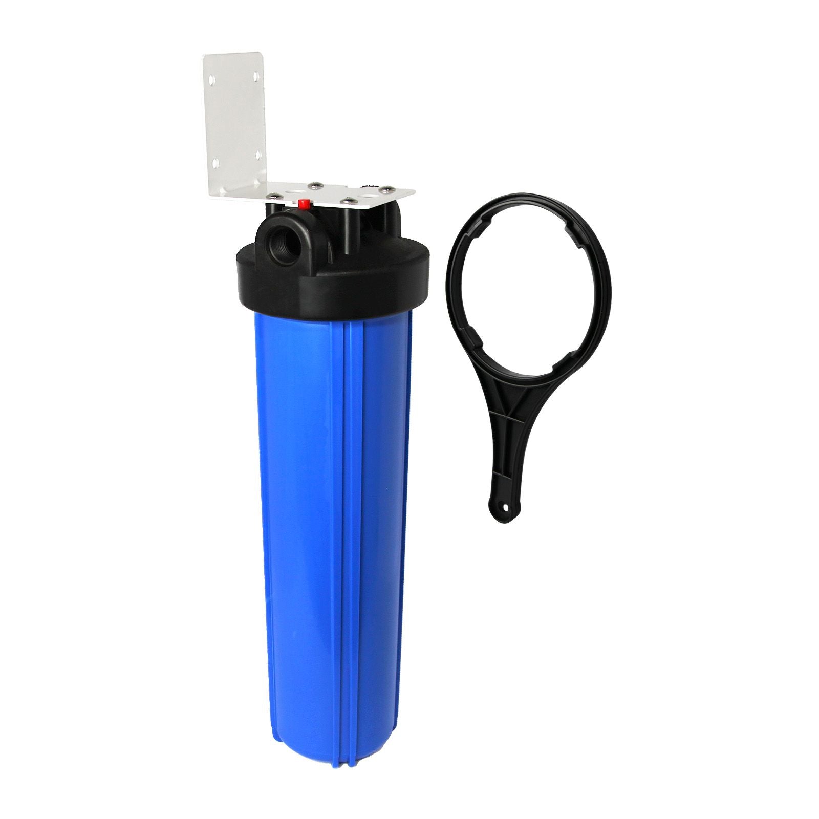 USWF Big Blue 4.5"x20" Heavy Duty Whole House Filter Housing, 3/4" NPT Inlet/Outlet Includes Mounting Bracket & Wrench - DiscountFilterStore.com