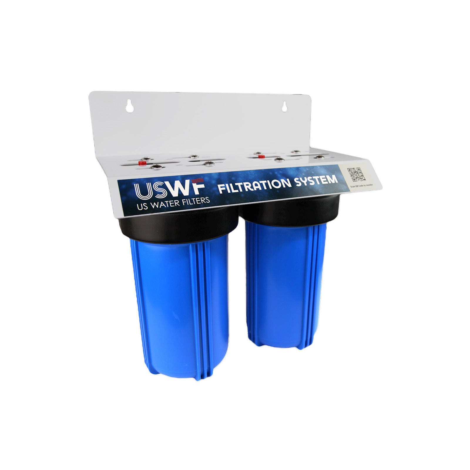 USWF Chloramine Dual 10" 2-Stage Filtration System, Sediment & Chloramine Carbon Block filters, 1" Inlet/Outlet - DiscountFilterStore.com