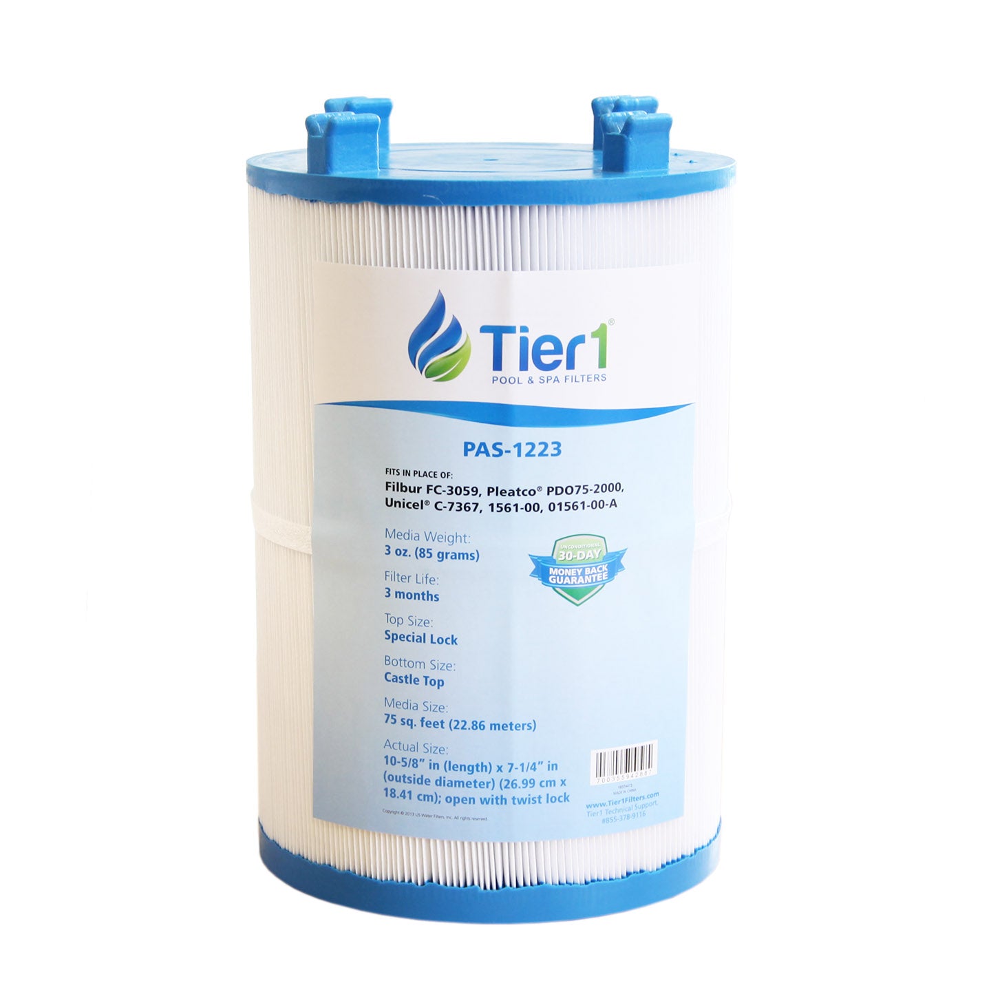 10-5/8 x 7-1/4 Inch Tier1 Brand Replacement Spa Filter For Dimension One Spas