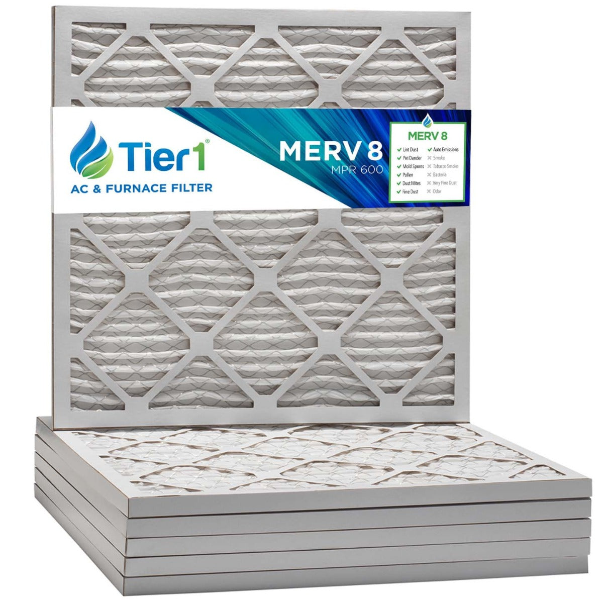 22x22x1 Merv 8 Universal Air Filter By Tier1 (6-Pack)
