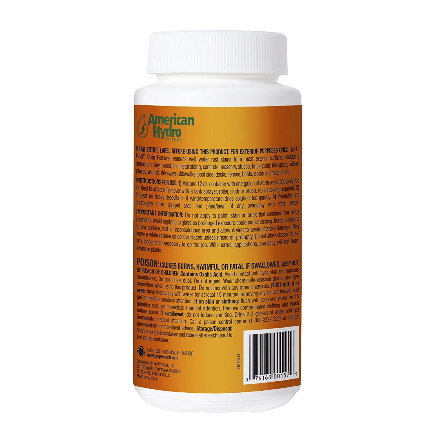 2653 Pro Products Rid O Rust Rust Stain Remover