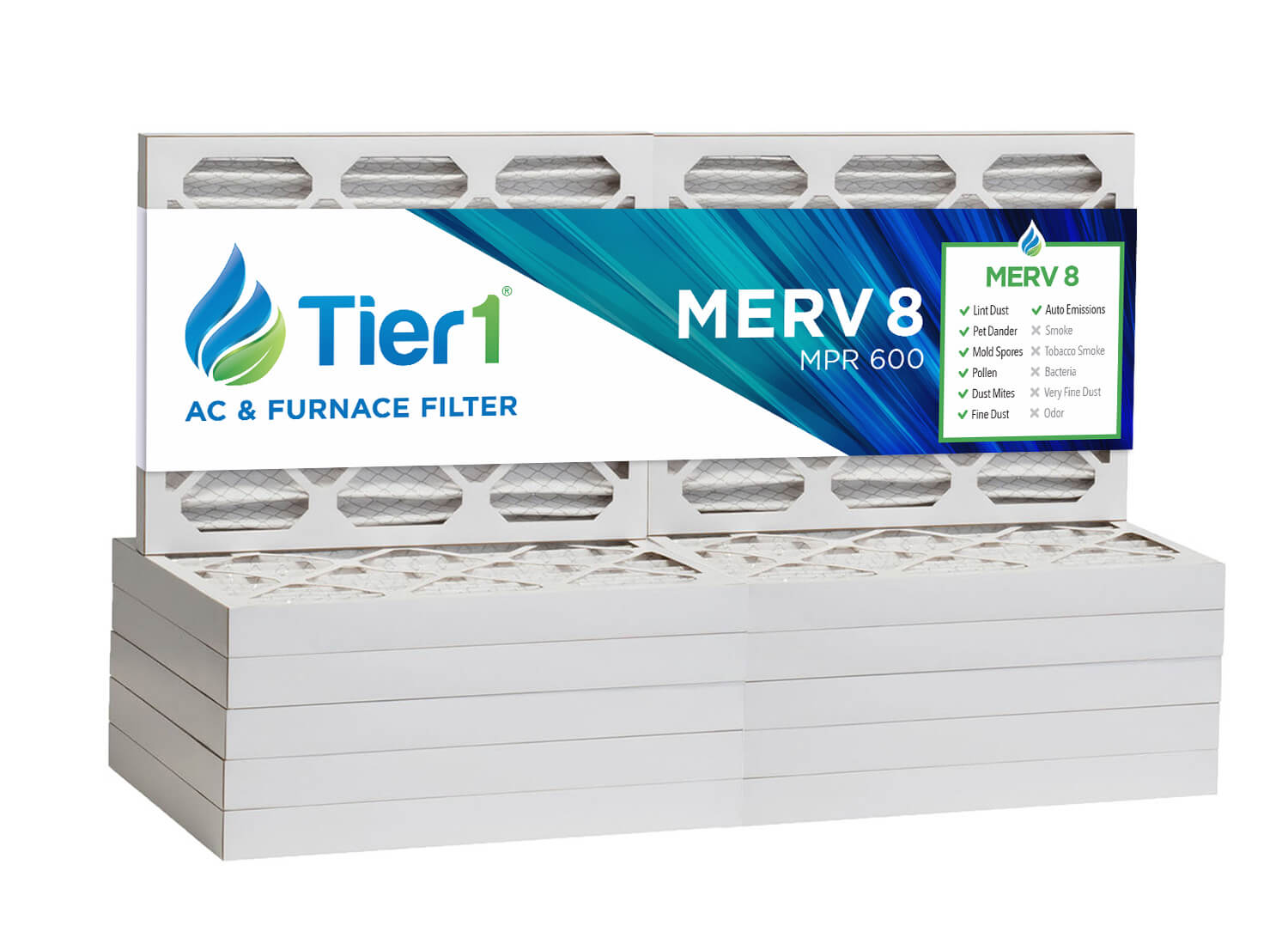 16x30x2 Merv 8 Universal Air Filter By Tier1 (6-Pack) - DiscountFilterStore.com