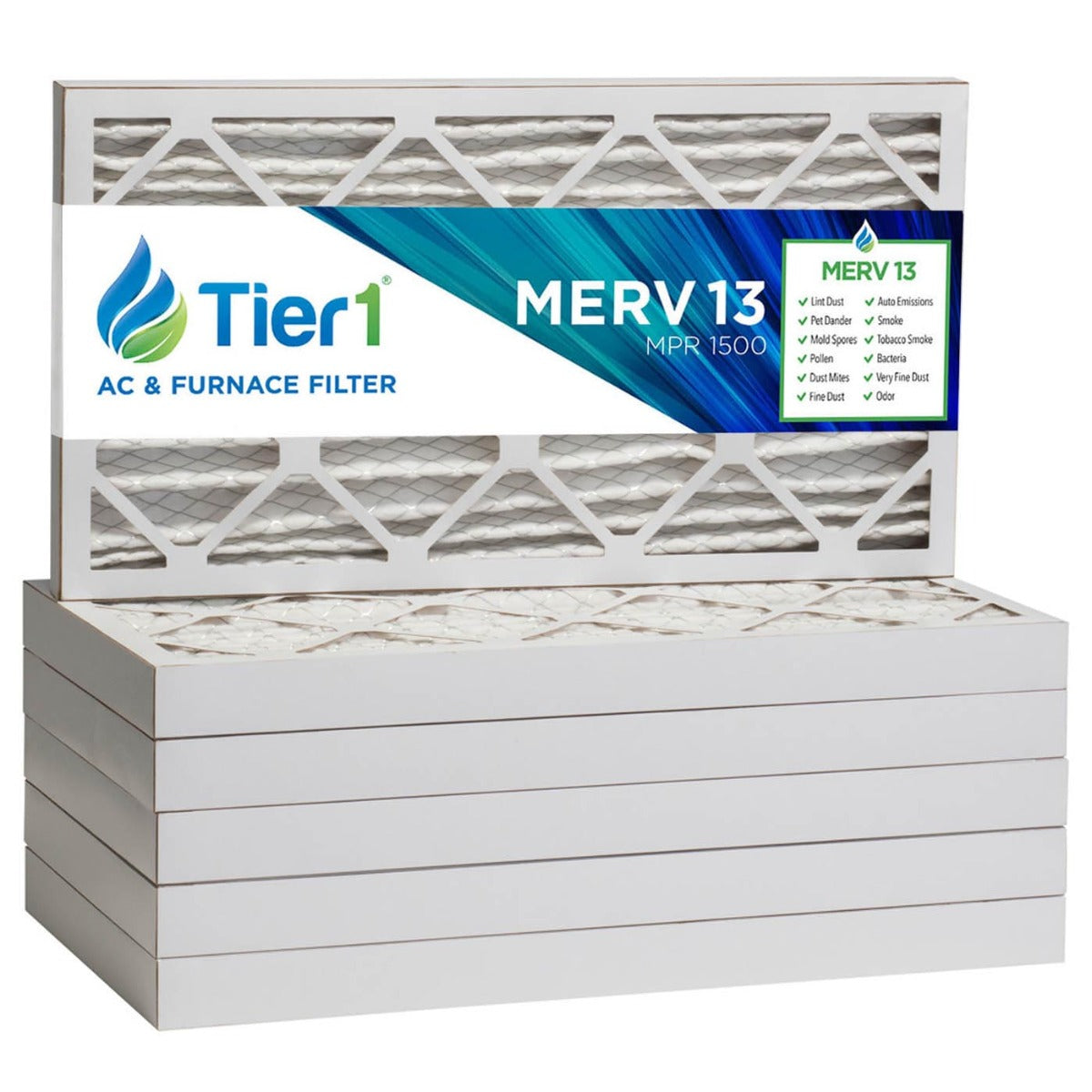 16x22x2 Merv 13 Universal Air Filter By Tier1 (6-Pack) - DiscountFilterStore.com