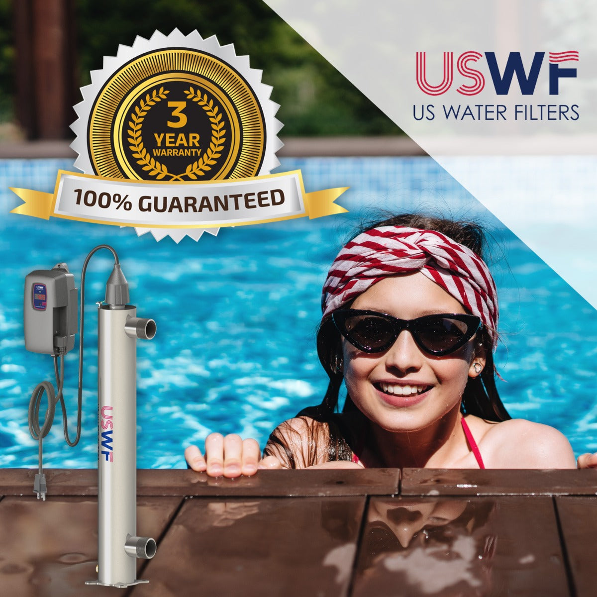 USWF 82 GPM Pool Ultraviolet LightSterilization System H4-PL 3 Year Guarantee Image- DiscountFilterStore.com