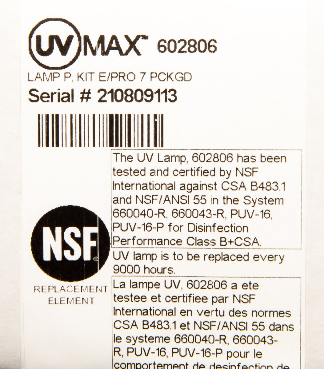 602806 Viqua Water Disinfection System UV Lamp - DiscountFilterStore.com