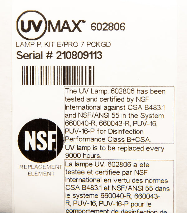 602806 Viqua Water Disinfection System UV Lamp - Whole House Systems - 169.0 - DiscountFilterStore.com