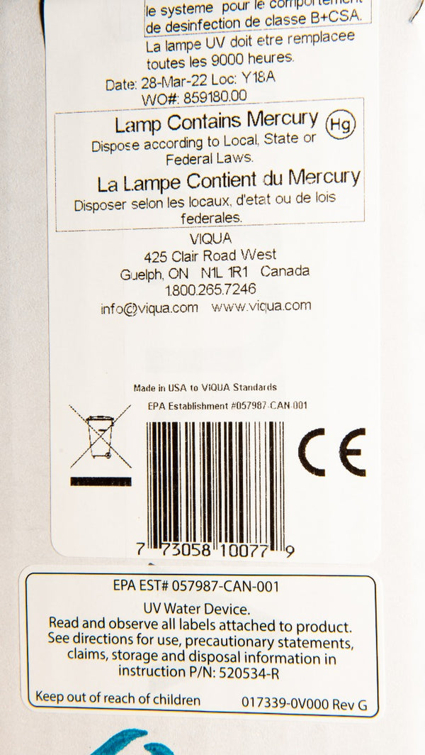 Viqua 602810-102 Lamp and Sleeve Kit for D Model Systems - Whole House Systems - 181.0 - DiscountFilterStore.com