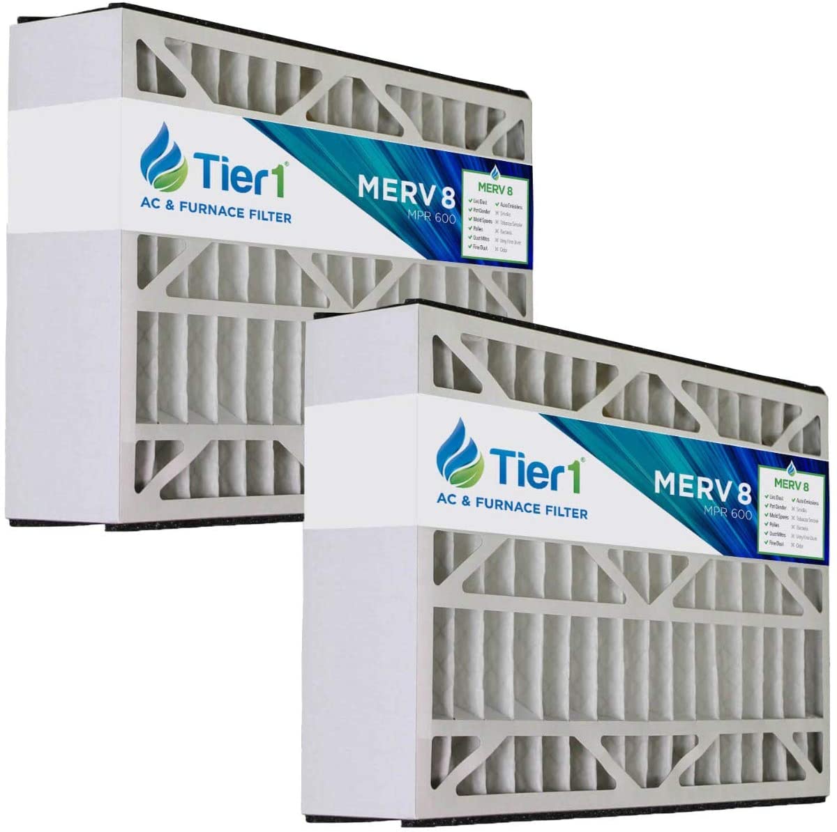 Tier1 brand replacement for Lennox X0583 - 16 x 25 x 5 - MERV 8 (2-Pack) - DiscountFilterStore.com