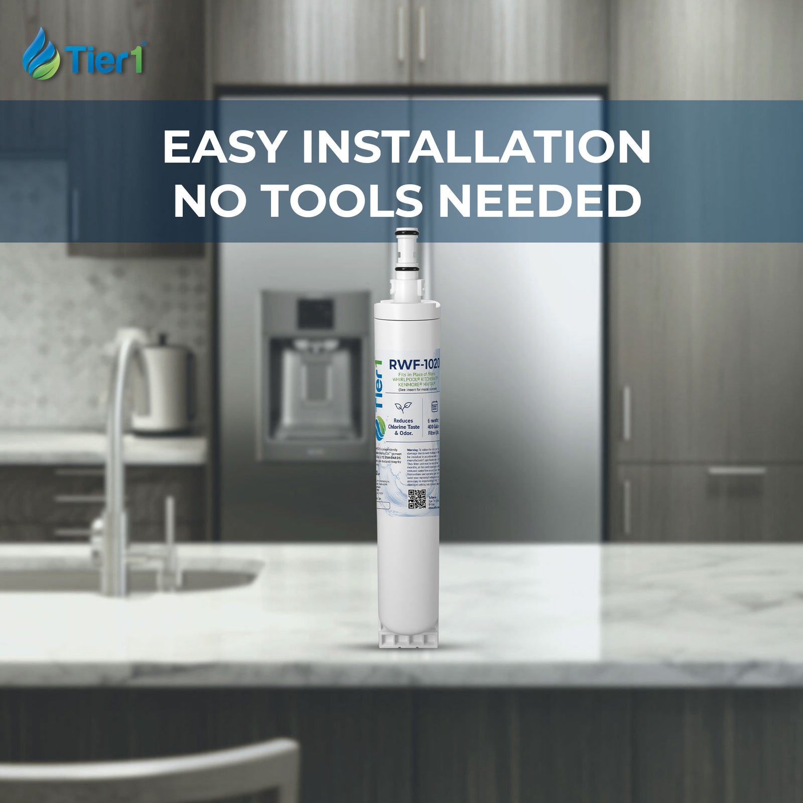 4396508/4396510 Whirlpool Comparable Refrigerator Water Filter Replacement By Tier1
