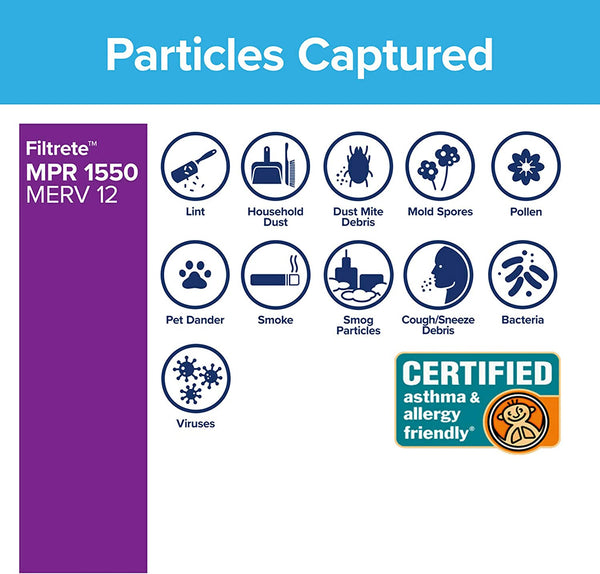 3M Filtrete 1550 Allergen Reduction Air Filters - 16x25x4 (4-Pack) - Air Filters - 153.21 - DiscountFilterStore.com